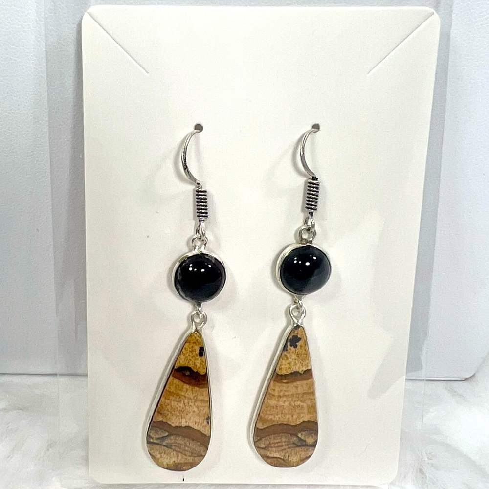 Picture Jasper 925 Gemstone Earring